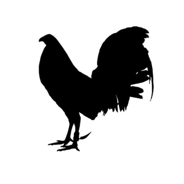 13.2CM*14.5CM Funny Animal Gamefowl Rooster Vinyl Car Sticker Decor Decal Black-Silver Accessories C11-0995