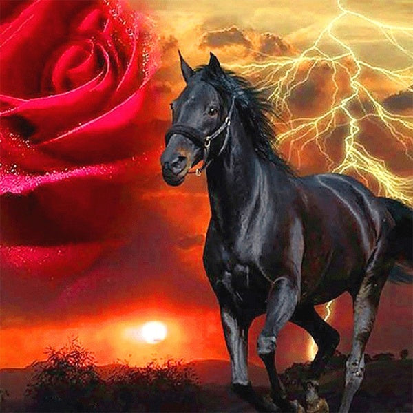 DIY 5D Diamond Painting Horse Full Drill With Number Kits Home Decor Wall Painting The Gift Arts and Crafts For Adults,Teenagers,The Old
