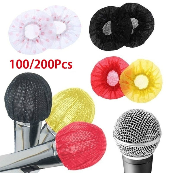 100-200Pcs Disposable Microphone Cover Odor Removal Disposable Microphone Grill Hygiene Skin Karaoke
