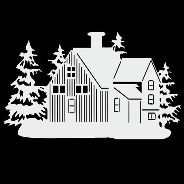 Christmas House and Tress Metal Cutting Die Scrapbooking Album Paper Card Craft Embossing Die Cuts