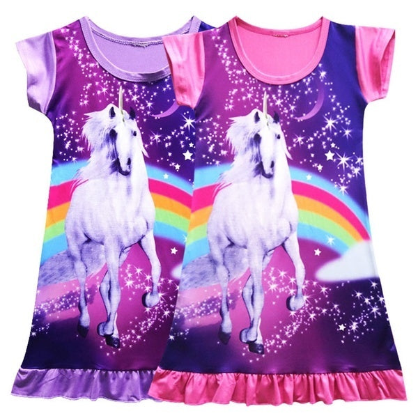 Princess Dress Fashion Summer Soft Girls Dress Nightgown Kids Dresses Night Gown Pajamas Dress Sleepwear Pyjamas Clothes