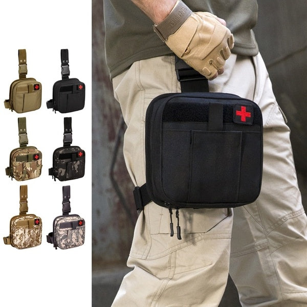 Men Nylon Hip Leg Bum Belt Bags for Military Tactical Accessory First Aid Molle Outdoor Sports Sundries Purse Medical Drop Thigh Waist Fanny Pack Bag