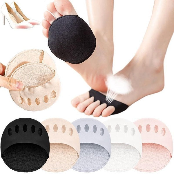 1-10Pairs Women Invisible Five-finger Socks Open Toe Forefoot Insole Shoes Pads High Heel Insole Anti-Slip Absorb Sweat Foot Protection Corrective To