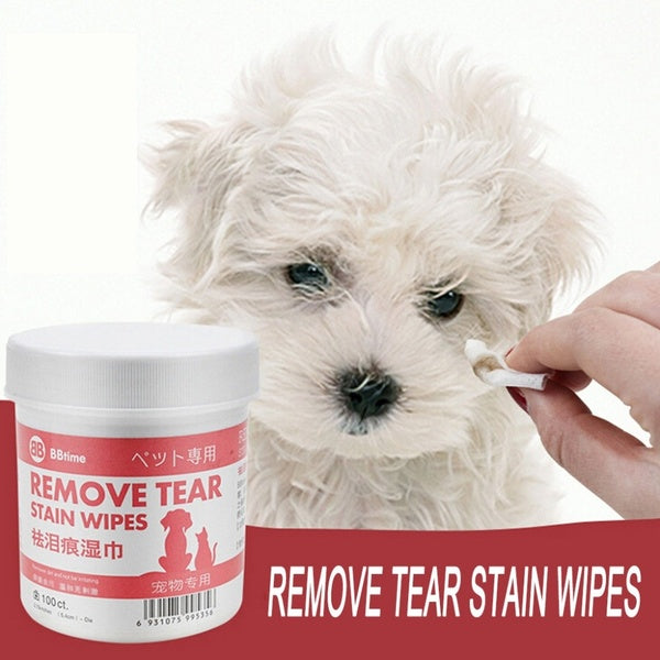 100 Pcs-box Pet Eye Wet Wipes Dog Cat Pet Cleaning Wipes Grooming Tear Stain Remover Clean Wet Towel