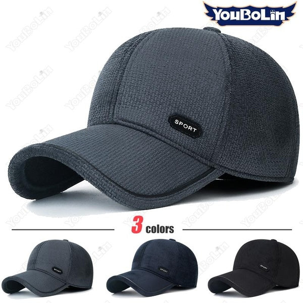 New Middle-Aged and Elderly Winter Windproof, Cold-Proof and Warm Baseball Cap With Ear Protection and Velvet Thickened Peaked Cap