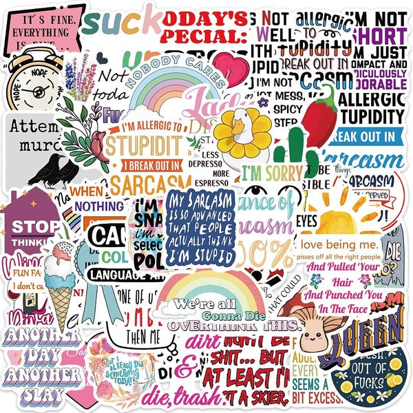 10-50pcs Sarcastic stickers Funny graffiti Sticker for DIY Luggage Laptop Skateboard Motorcycle Bicycle Sticker