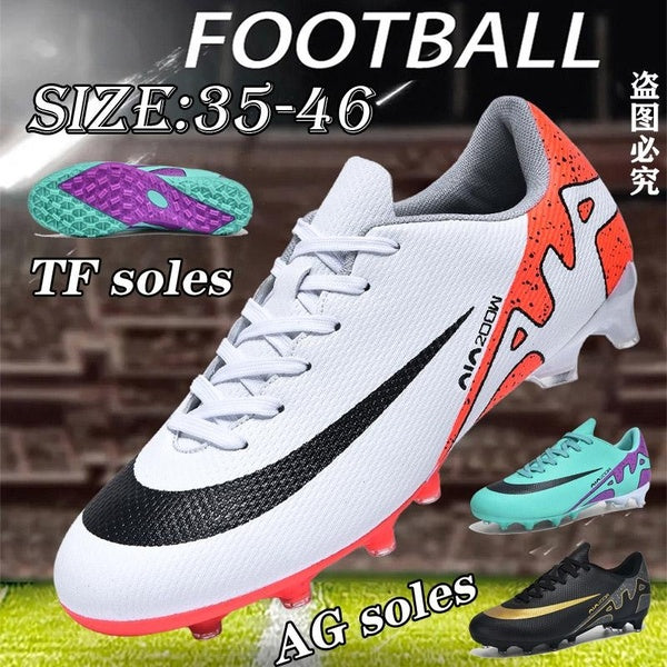2024 New Adult-Kids Breathable and Comfortable Football Shoes Outdoor AG-TF Soccer Shoes Youth Ankle Football Sneakers Men Women Non-slip Turf Cleats