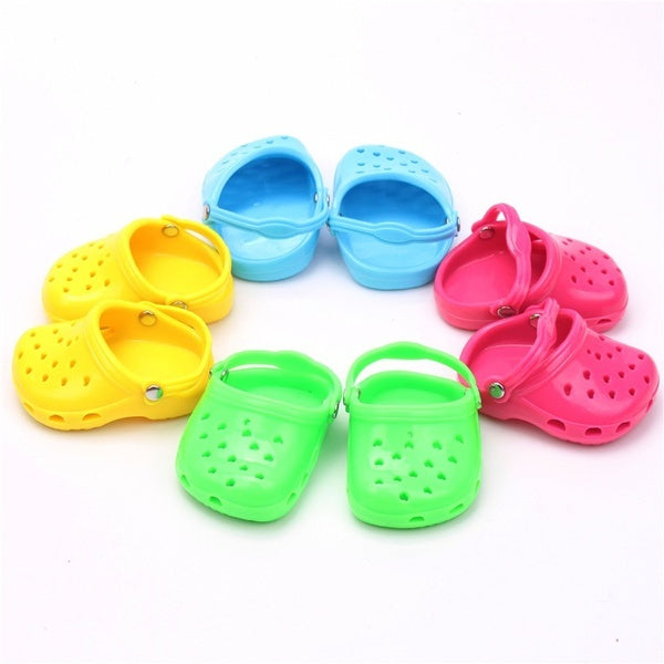 6 Colors Summer Beach Sandals Slippers Shoes for 18 Inch Girl Dolls Baby Toys Fashion Shoes Sandal Fit 43cm Height Dolls