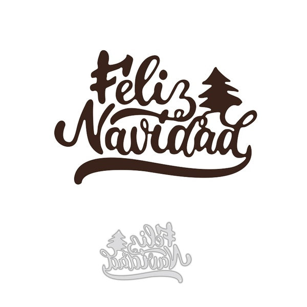 Espagne mots "Feliz Navidad" arbre de noël coupe en métal modèle de pochoir pour Scrapbooking papier Album carte décor découpé