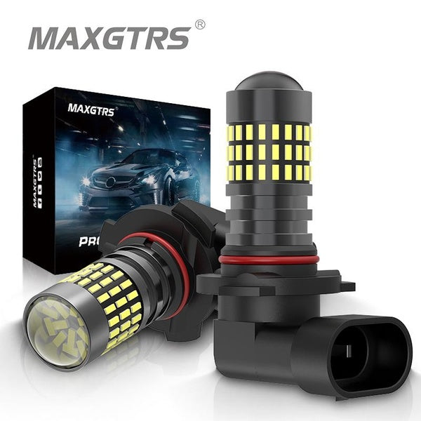 Maxgtrs Super Bright H8 H11 9005 9006 H10 LED Lamp 3014 Chip Car Fog Lights 6000K White Driving Running LED Bulbs for Auto Automotive (2 Pcs)