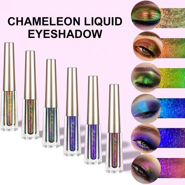 Chameleon Eyeshadow,Liquid Metallic Eyeshadows Color Shifting, Holographic Glitter Multichrome Eye Shadow High Pigmented, Long Lasting and Smudge Pro