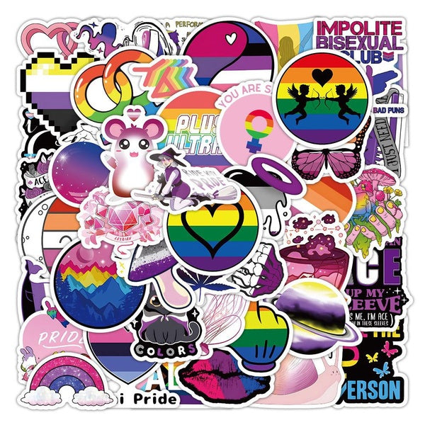 10-60-120pcs New style LGBTQ stickers Rainbow graffiti Stickers for DIY Luggage Laptop Skateboard Motorcycle Bicycle Sticker