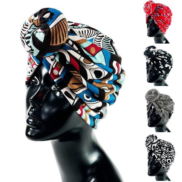 Fashion Pack Hat Headscarf with Donut Decoration Elastic Headband and Ethnic-inspired Accessories Matron Inn
