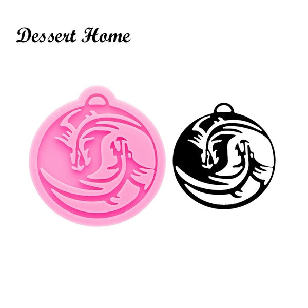 DY0615 brillant Dragon volant porte-clés Silicone moule collier artisanat polymère argile moules bricolage à la main résine époxy bijoux moule