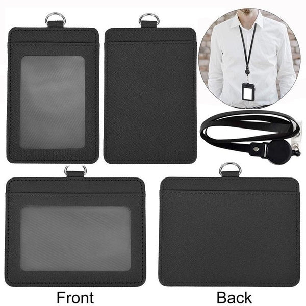 Haute qualité journaliste Police militaire cou Badge ID porte-carte de crédit 1pc PU cuir nom étiquette cas pochette