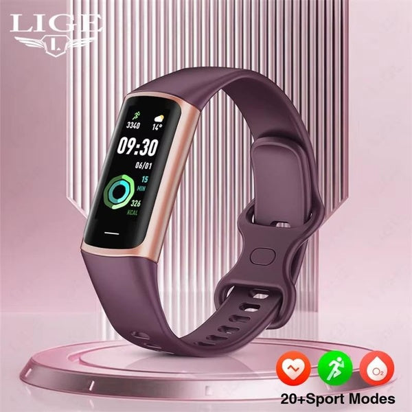 LIGE 2024 Bracelet intelligent Sport Fitness Tracker de fréquence cardiaque Smartwatch écran AMOLED Bracelet intelligent étanche pour hommes femmes