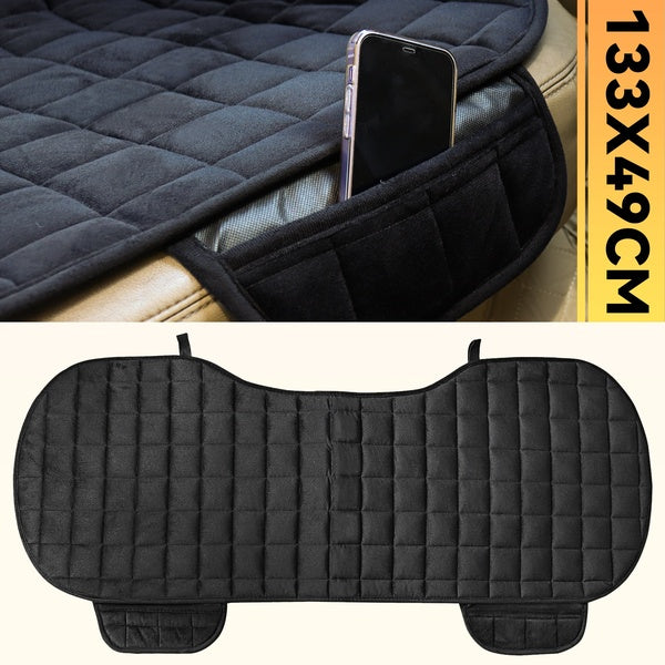 Yiyasu Store Autumn Winter Universal Plush Anti Slip Car Rear Seat Back Cushion Cover Chair Pad Seat Mat Black Protector Mat Pad Keep Warm Car Acces