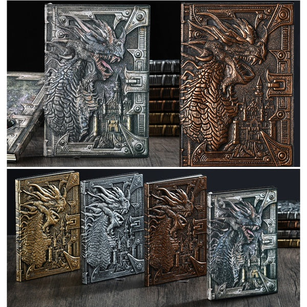3D Vintage Evil dragon Embossed Printing Diary BookTravel Journal Notebook Handcraft for Gift