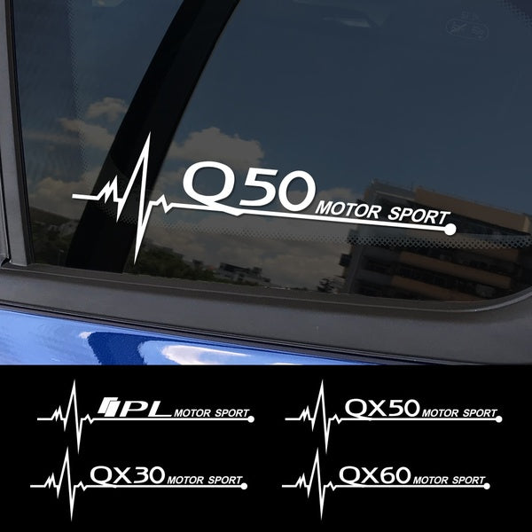 2PCS Auto Side Window Reflective Vinyl Stickers Decals For Infiniti Q50 Q30 Q60 Q70 IPL QX50 QX30 QX60 QX70 QX80 Car Accessories