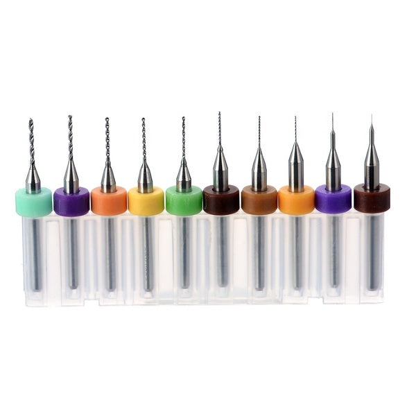 10pcs Print Circuit Board Drill Bits Carbide Micro Drill Bits CNC PCB Twist Drill 0.1mm-1.0mm
