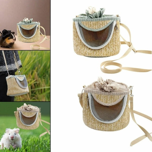 Portable Hamster Rabbit Carrier Backpack Breathable Cool Hedgehog Sugar Glider Outing Cage Guinea Pig Rat Pet Travel Bag
