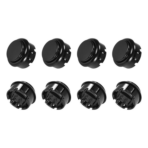 30mm Mounting Hole Momentary Game Push Button Switch for Arcade Video Games Black 8pcs