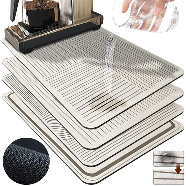 1pc Tray Drying Mat, Diatom Anti-slip Super Absorbent Coffee Machine Pad, Washable Bowl And Plate Drying Pad Drain Mat Coffee Mat Coffee Maker Mat Di