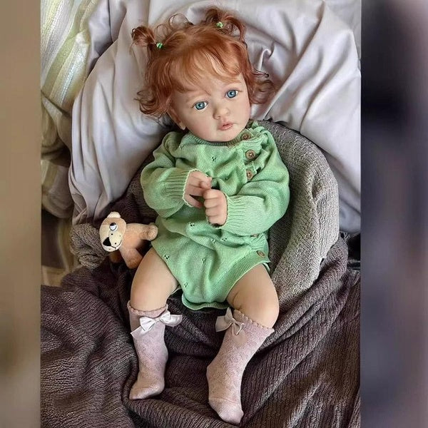 Ayana - poupée de nouveau-né de 60cm, poupée princesse fille réaliste, douce au toucher, poupée d'art de la peau 3D avec racines de cheveux à la main