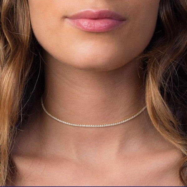 Tennis Gold Choker,Choker Gold Necklace,Dainty Choker,Trendy Choker,Fashion Gold Choker,Silver Gold Necklace,Gold Choker, Women