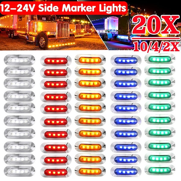12-24V 4 LED Side Marker Light Truck External Lights for Car Trailer Caravan Light LED Side Marker Lights Clearance Lamp Warning-20-10-4-2PCS