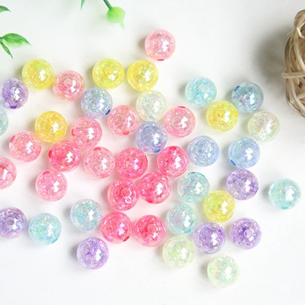 8mm 50pcs Colorful Crystal Crackle Glass Beads For DIY Craft Jewelry Making Accessories Matron Inn