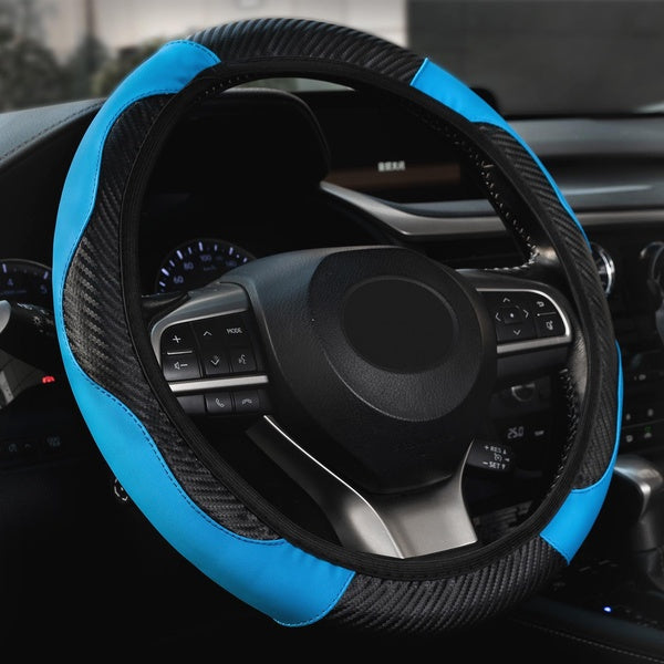 Car Steering Wheel Cover Breathable Anti-Slip Leather Steering Covers Suitable 37-38cm Auto Decoration internal Accessories 15"