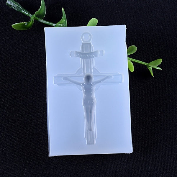 Crystal Jesus Cross Necklace Mold Silicone DIY Accessories Resin Epoxy Art Making Mold