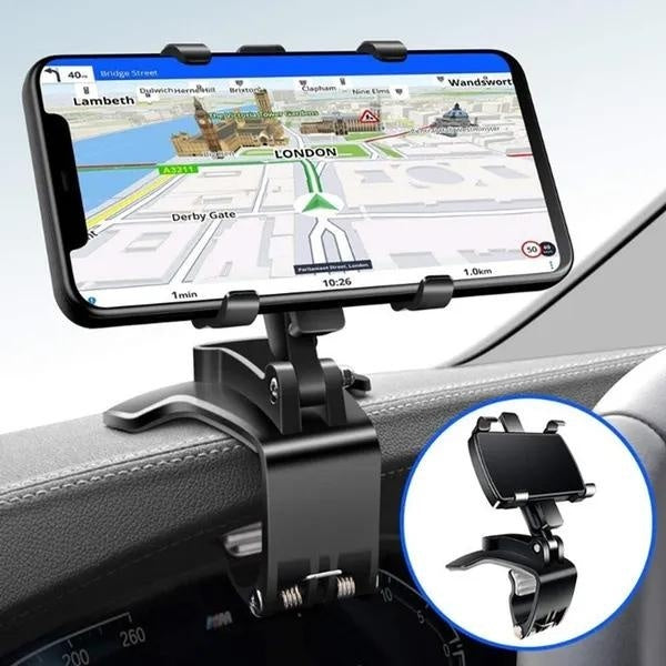 360 Degree Rotation Dashboard Car Phone Holder Multipurpose Car Phone Mount Cell Phone Clip Mount Stand Suitable for 4 To 7 Inch Smartphones