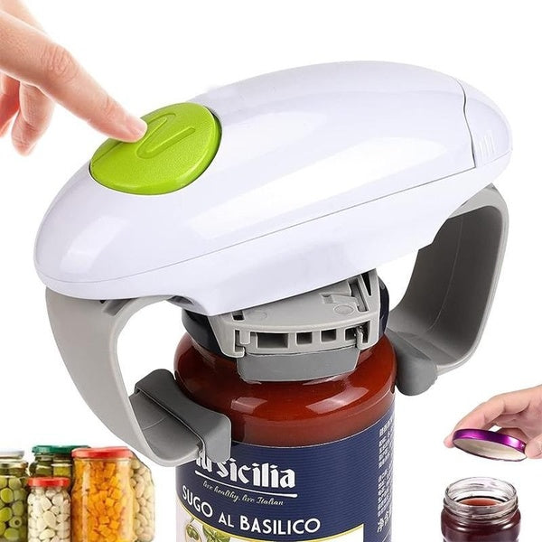 Ouvre-boîte électrique alimenté par batterie binaural à une touche mains libres automatique à visser gadget de cuisine portable pour les nouvelles ca