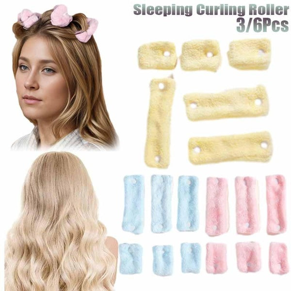 3-6Pcs Heatless Curling Roller Coral Fleece Hair Rollers Sleeping Night Curler Lazy Hair Curlers Women Hair Styling Tools