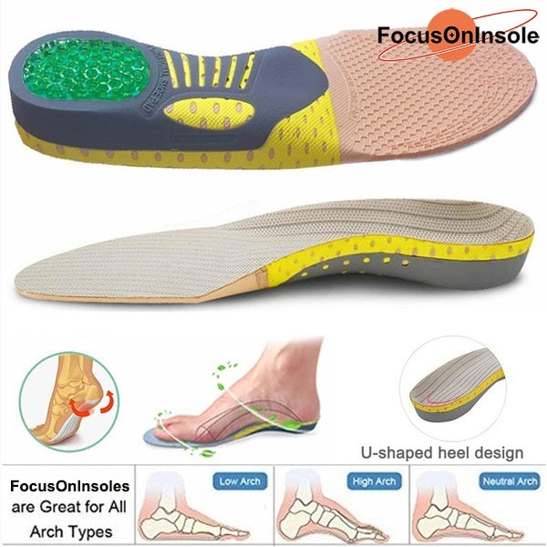 FocusOnInsole Orthopedic Insoles Orthotics Flat Foot Health Sole Pad for Shoes Insert Arch Support Pad for Plantar Fasciitis Feet Care Insoles