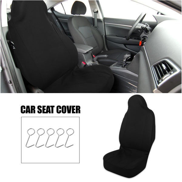 Front Seat Covers Protector Polyester Seat Cover Protector Pad Universal for Car Truck SUV Black