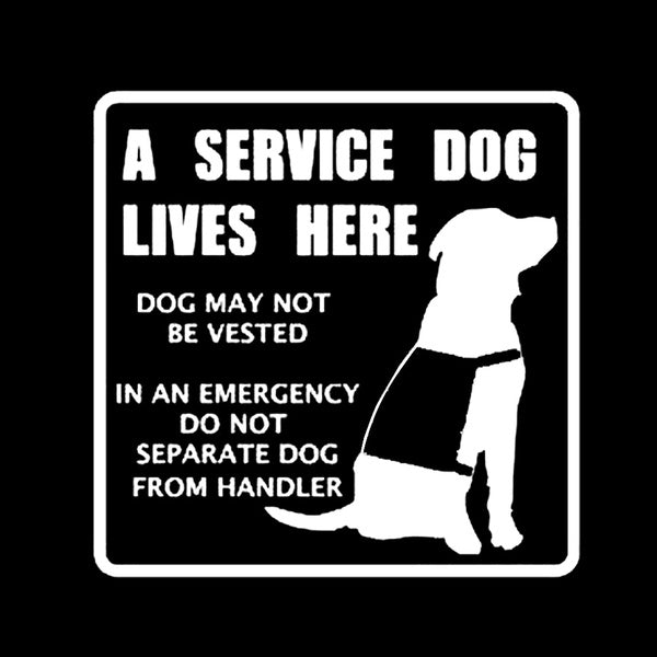 2PCS Set 15cm a Service Dog Lives Here Vinyl Decal Sticker Car Bumper Sticker Car Stickers