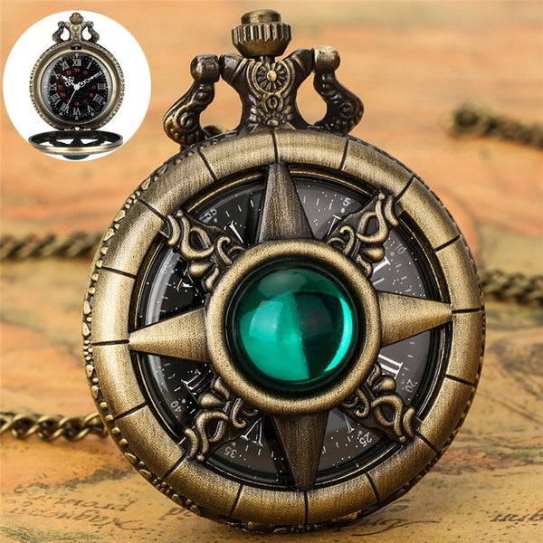 Old Fashion Clock Hollw Out Crystal Cover Hommes Femmes Rétro Quartz Analogique Montre De Poche avec Collier Pendentif Chaîne