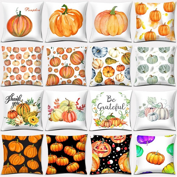 Watercolor Pumpkin Series Pillow Gift Home Office Decoration Pillow Bedroom Sofa Car Cushion Cover (45cm * 45cm)