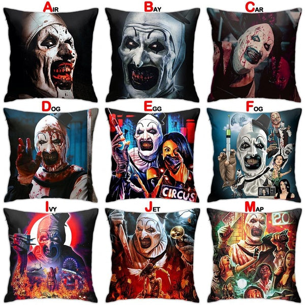 Terrifier Movie Horror Art the Clown Pillow Case Throw Pillow Cover