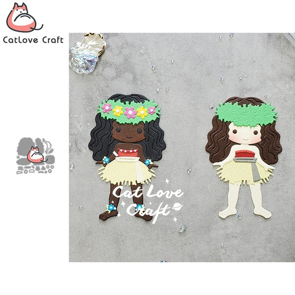 Catlove été Hula métal matrices de découpe Scrapbooking moule pochoir découpes carte faisant bricolage artisanat gaufrage nouveaux matrices pour 2020