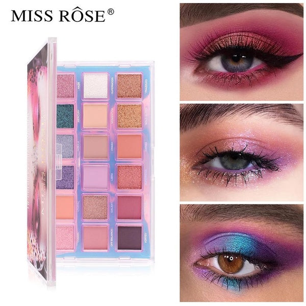 Miss Rose 18Colours Naked Mineral Diamond Glitter Sparkle Eyeshadow Palette Makeup Pigment Metallic Shimmer Eye Shadow Palettes Cosmetics Kit Set Pro