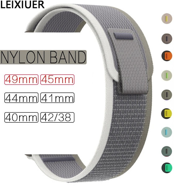 LEIXIUER Nylon Band for Smart Watch Ultra 2-Ultra 9 8 7 49mm 45mm 41mm 44mm 40mm 42mm 38mm for Smartwatch Series 6 SE 5 4 3 2 1,Sport Men Bands Stra