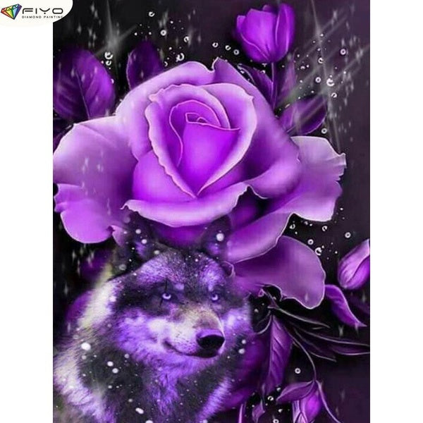 Wolf DIY 5D Diamond Painting Full Drill with Number Kits Home and Kitchen Fashion Cross Stitch Embroidery Paintings Canvas Pictures Wall Decoration G
