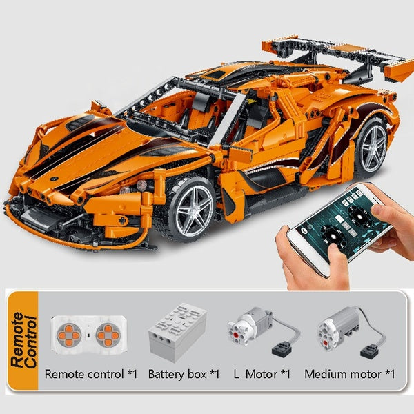 2021 New Orange 1397Pcs Super Sport Racing Car App Remote Control with Motor Model Building Block Brick Educational Assembly Toy Children Boy Christm