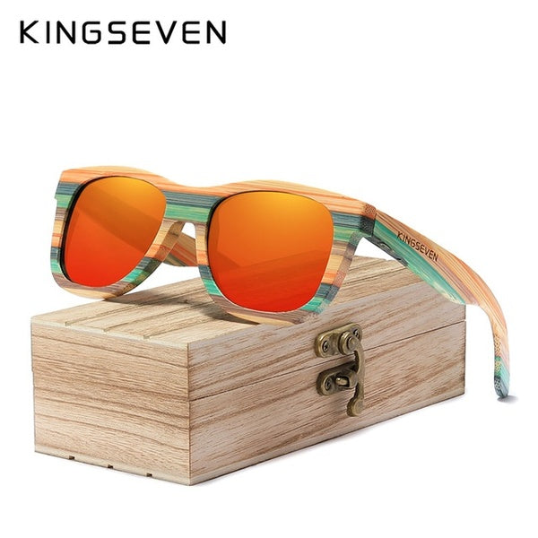 KINGSEVEN 2020 Retro Bamboo Sunglasses Men Women Polarized UV400 Sun Glasses Full Frame Wood Shades Handmade G5915