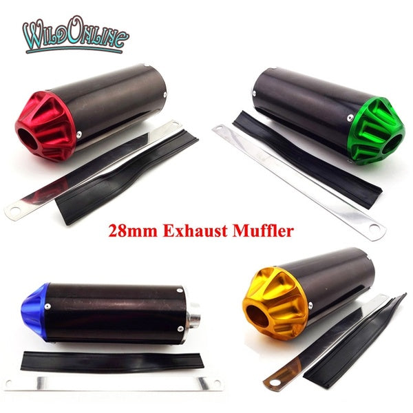 WildOnline Silencieux d'échappement en aluminium 28 mm pour 50cc 70cc 90cc 110cc 125cc CRF50 XR50 SSR Thumpstar Pit Dirt Bike