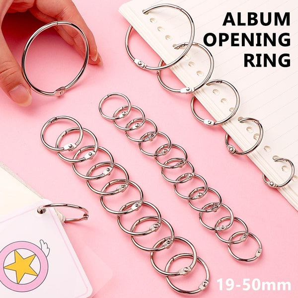 10-20pcs Metal Ring Binder Multifunctional Circle Ring Loose-leaf Book Hoops Opening Office Binding Supplie